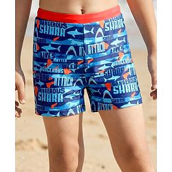 Pine Kids Swimming Trunk Shark Print- Blue
