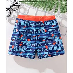 Pine Kids Swimming Trunk Shark Print- Blue
