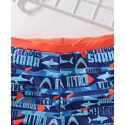 Pine Kids Swimming Trunk Shark Print- Blue
