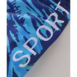 Pine Active Text Print Swimming Trunk - Multicolor