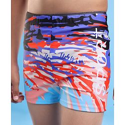 Pine Active Text Print Swimming Trunk - Multicolor
