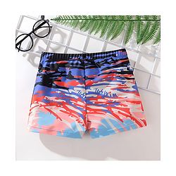 Pine Active Text Print Swimming Trunk - Multicolor