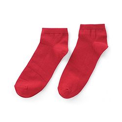 Pine Kids Cotton Blend Knit Low Ankle Length Solid Color School Socks Set Pack of 3 - Red