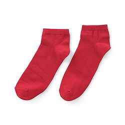 Pine Kids Cotton Blend Knit Low Ankle Length Solid Color School Socks Set Pack of 3 - Red