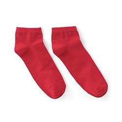 Pine Kids Cotton Blend Knit Low Ankle Length Solid Color School Socks Set Pack of 3 - Red
