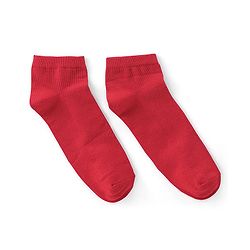 Pine Kids Cotton Blend Knit Low Ankle Length Solid Color School Socks Set Pack of 3 - Red