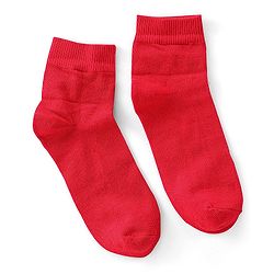 Pine Kids Cotton Blend Knit Ankle Length Solid Color School Socks Set Pack of 3 - Red