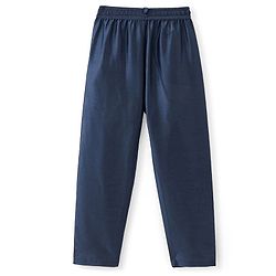 Pine Kids Woven Full Sleeves Kurta Pyjama Set with Embroidered Jacket - Navy Blue