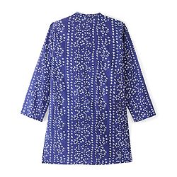 Pine Kids Full Sleeves Bandhani Printed Cotton Kurta - Blue
