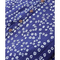 Pine Kids Full Sleeves Bandhani Printed Cotton Kurta - Blue