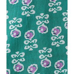 Pine Kids 100% Cotton Knit Full Sleeve Kurta & Dhoti Set With Floral Print - White & Green