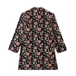 Pine Kids 100% Cotton Woven Full Sleeves Floral Printed Kurta - Black