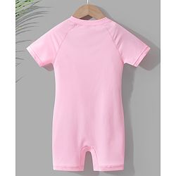 Pine Kids Raglan Half Sleeves Legged Swimsuit - Pink