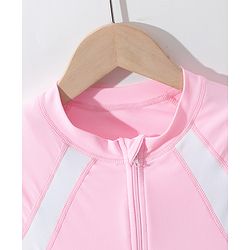Pine Kids Raglan Half Sleeves Legged Swimsuit - Pink