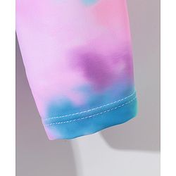Pine Kids Raglan Full Sleeves Swimsuit Tie Dye Print -Pink