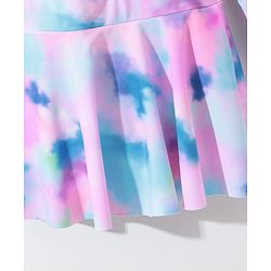 Pine Kids Raglan Full Sleeves Swimsuit Tie Dye Print -Pink