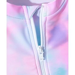 Pine Kids Raglan Full Sleeves Swimsuit Tie Dye Print -Pink