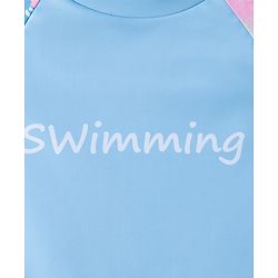 Pine Active Half Sleeves Two Piece Swimsuit Splash Print- Blue