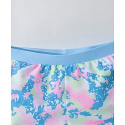 Pine Active Half Sleeves Two Piece Swimsuit Splash Print- Blue