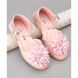 Pine Kids Belly Shoes Floral Applique - Golden