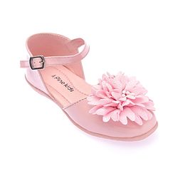 Pine Kids Belly Shoes Floral Applique - Golden
