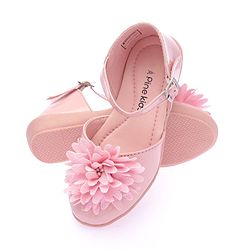 Pine Kids Belly Shoes Floral Applique - Golden
