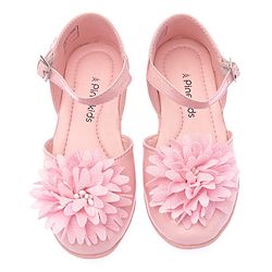 Pine Kids Belly Shoes Floral Applique - Golden