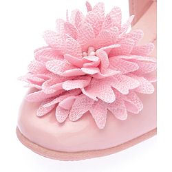 Pine Kids Belly Shoes Floral Applique - Golden