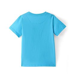 Pine Kids Cotton Half Sleeves T-Shirt Skateboard Print - Blue Atoll
