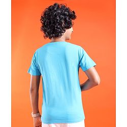 Pine Kids Cotton Half Sleeves T-Shirt Surf Print - Blue
