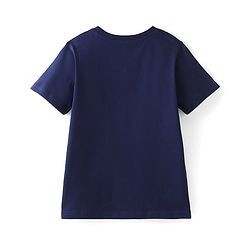 Pine Kids Cotton Knit Half Sleeves T-Shirt Boat Print - Blue Depths