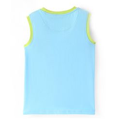 Pine Kids Cotton Knit Sleeveless T-Shirt Text Print - Wild Lime & Atomizer