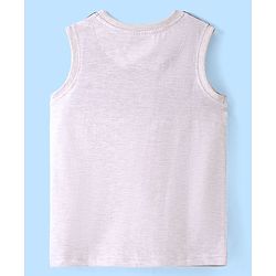 Pine Kids Sleeveless T-Shirt Players Print - White Melange