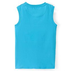 Pine Kids Cotton Knit Sleeveless Text Printed Tank T-Shirt - Blue & Yellow