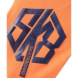 Pine Kids Cotton Sleeveless Tank T-Shirt SKB Print - Tangerine