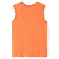 Pine Kids Cotton Sleeveless Tank T-Shirt SKB Print - Tangerine