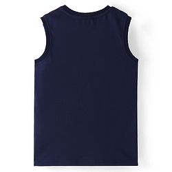 Pine Kids Cotton Knit Sleeveless Text Printed Tank T-Shirt - Red & Blue