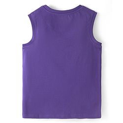 Pine Kids Cotton Knit Sleeveless Tank T-Shirt Text Print - Purple Corallites