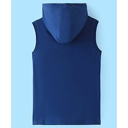 Pine Kids Cotton Knit Sleeveless  Hooded T-Shirt With Color Block Print - Multicolor