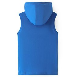 Pine Kids Cotton Knit Sleeveless  Hooded T-Shirt With Color Block Print - Multicolor