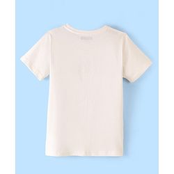 Pine Kids Cotton Half Sleeves T-Shirt Text Print - Snow White