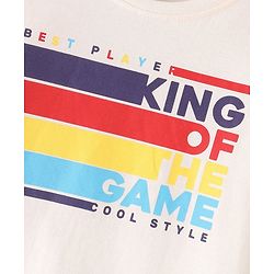 Pine Kids Cotton Half Sleeves T-Shirt Text Print - Snow White