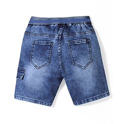 Pine Kids Knee Length Rib Elasticated Waist Denim Shorts - Blue