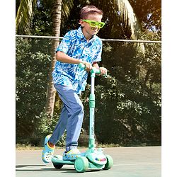 Pine Kids Cotton Half Sleeves Shirt Tropical Print - Blue