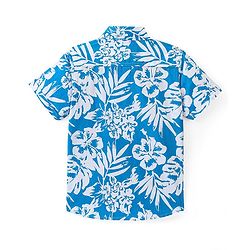 Pine Kids Cotton Half Sleeves Shirt Tropical Print - Blue