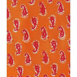 Pine Kids 100% Cotton Sleeveless Kurti & Salwar With Dupatta Set Ikat Print - Orange & Pink