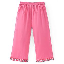 Pine Kids 100% Cotton Woven Sleeveles Kurti  Salwar with Floral Print & Dupatta-  Pink