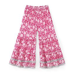 Pine Kids 100% Cotton Sleeveless Kurti & Salwar With Dupatta Set Floral Print - White & Pink