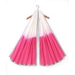 Pine Kids 100% Cotton Sleeveless Kurti & Salwar With Dupatta Set Floral Print - White & Pink