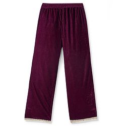 Pine Kids Velvet Woven Three Fourth Sleeves Embroidered Yoke Kurti Salwar Set with Dupatta - Maroon